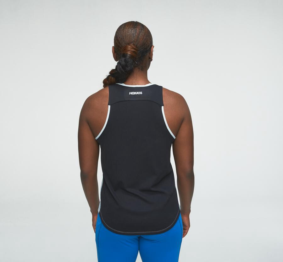 Hoka One One Performance Tank Top Dam - Blå/Svarta - FWSRC-0497